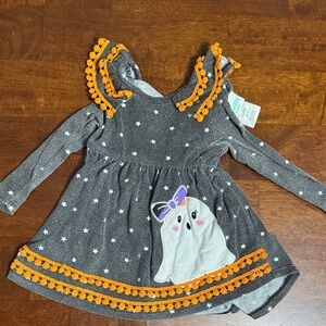 Nanette Baby Gray Dress with Orange and White Details